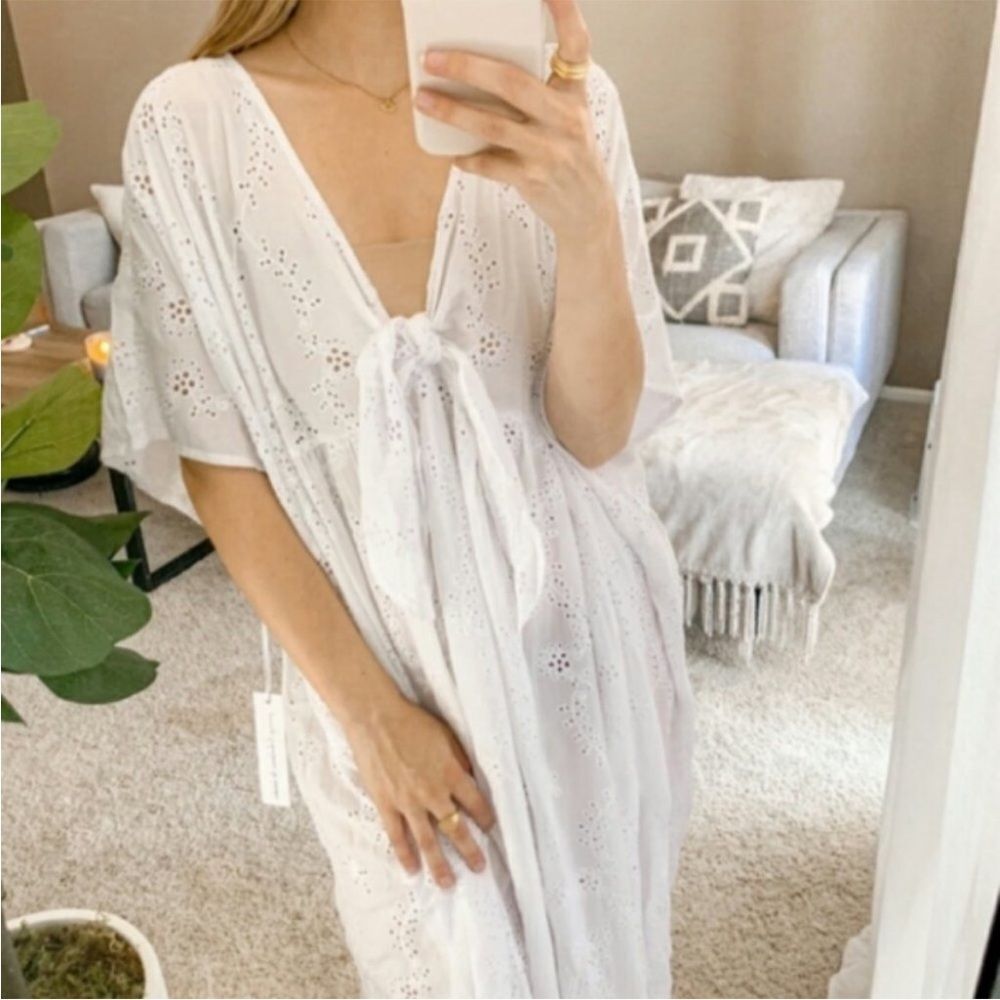 Young fabulous & broke uma white kaftan cover up small